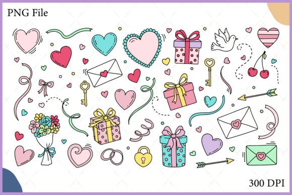 Download Cute Pastel Valentine Clipart Bundle - Pastel valentine clipart Collection
