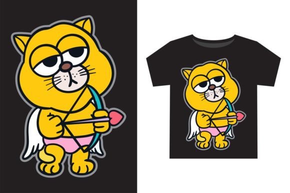 Download Cat Cupid Angel for Kids T Shirt Design - T shirt Collection