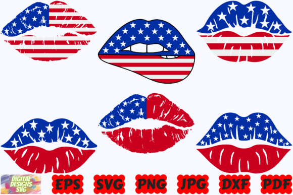 Download 4th of July Lips SVG | Lips SVG | Kiss - Kiss Collection