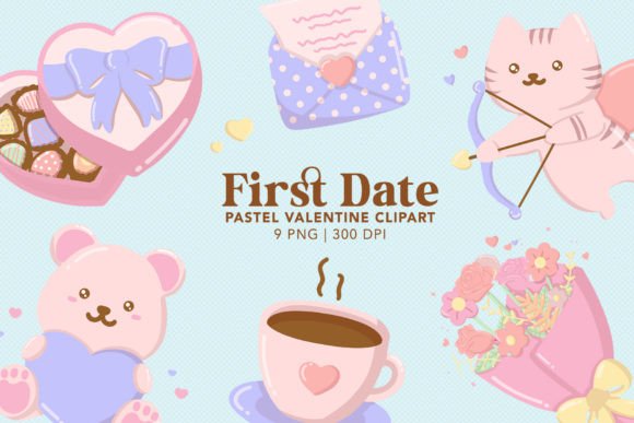 Download First Date Pastel Valentine Clipart - Pastel valentine clipart Collection