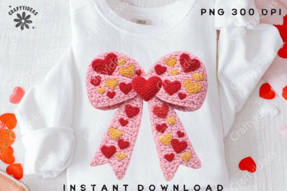 Download Faux Yarn Valentine Coquette Bow Png - Premium Resources